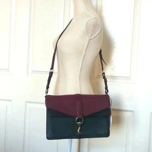 REBECCA MINKOFF Hudson Moto Leather Color Block Crossbody Bag